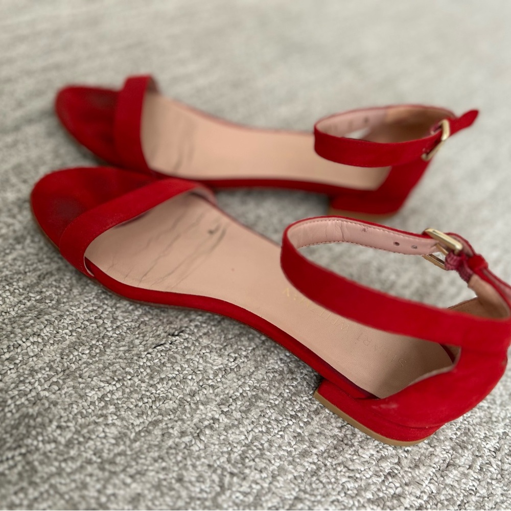 Red Suede Women's Sandals